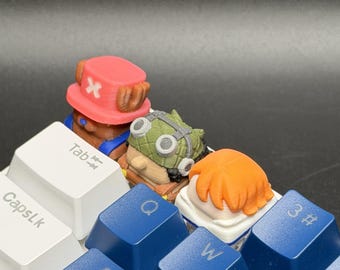 Handmade Inspired By Anime Keycaps - Usopp, Nami, Chopper for Cherry MX - Custom Artisan - Perfect Anime Fan Gift