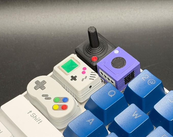 Handmade Videogame Console Keycaps for Cherry MX, Artisan Keycaps, Gameboy, SNES, Atari Controller Gifts for Him & Her 3D Printed