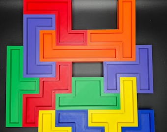 Hexomino Puzzle - 35 Einzigartige 3D Gedruckte Teile, Fun Mind Challenge Geschenk für Kinder & Lehrer, Erstellen Sie Einzigartige Formen 50 x 50 cm