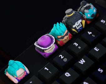 Inspiré à la main des porte-clés d'anime - Vivi, Robin, Franky, Brook, Jinbe pour Cherry MX - artisan personnalisé - cadeau parfait pour les fans d'anime