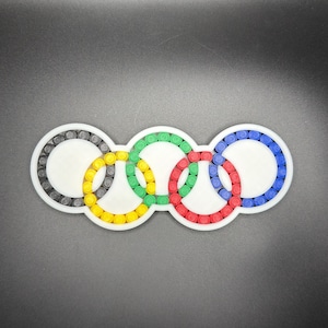 Hungarian Olympic Rings Puzzle Game - Sliding Color – Devil’s Circles Marble Brain Teaser, Color Matching Logic Toy for Adults & Kids