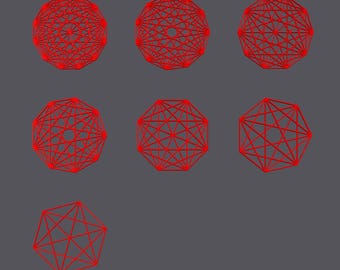Decorações matemáticas Summation n-1 - Círculos de arte com linhas geométricas para amantes de STEM e matemática | Decoração exclusiva impressa em 3D