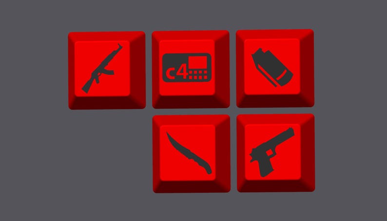 Handcrafted Counter Strike 2 or Global Offensive Keycap Set - Access Weapons Easily, Gamer Accessories, Custom Keycaps for Gaming Keyboard image 5