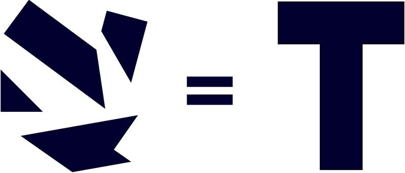 May include: A black and white image showing a stylized abstract shape that resembles a letter N, an equals sign, and a capital letter T. The image is a visual representation of a design concept.