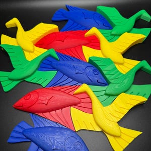 Escher's Birds and Fish Tessellation Print | Art Print Decor | Unique Wall Art | Home Decor | Geometric Patterns & Design image 1