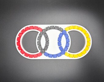 Hungarian Rings Triple Puzzle Game - Sliding Color – Devil’s Circles Marble Brain Teaser, Color Matching Logic Toy for Adults & Kids