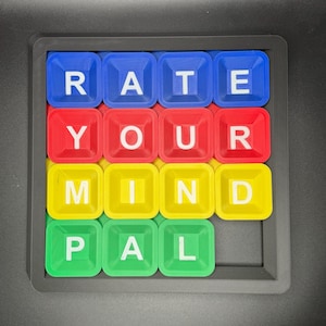 Rate Your Mind Pal Sliding Puzzle - 3D High Quality Print for Endless Fun - Perfect Gift for Teachers, Students & Puzzle Lovers image 1