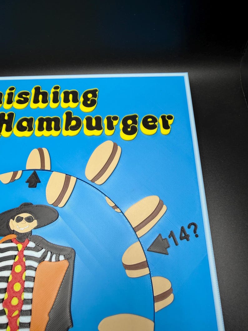 El rompecabezas de la hamburguesa desaparecida: rompecabezas vintage de ilusión óptica, impresión 3D de alta calidad, divertido y atractivo para todas las edades. imagen 7