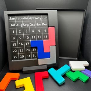 Daily Calendar Puzzle - Mind-Sharping Challenge | 9.5x8.3 Inch High-Quality 3D Print for Daily Fun! Great Gift for Puzzle Lovers of All Ages