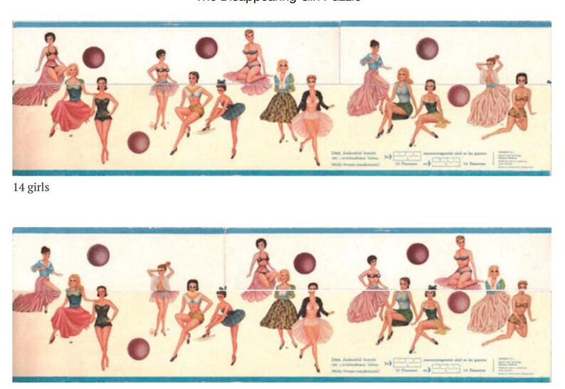 Disappearing Girl Puzzle - Classic Recreation of German Optical Illusion, 15 or 14 Girls? Fun Challenge & Great Gift for Puzzle Lovers! image 5