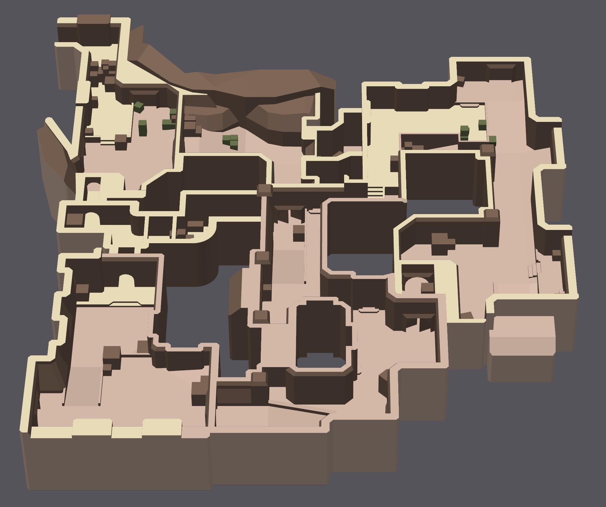 Counter Strike 2 & Counter Strike Global Offensive Dust 2 3D Map Layout ...