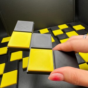 Antique Checkerboard Dissection Puzzle - 3D Printed Classic 1880s Style Brain Teaser Gift for Puzzle Lovers image 2