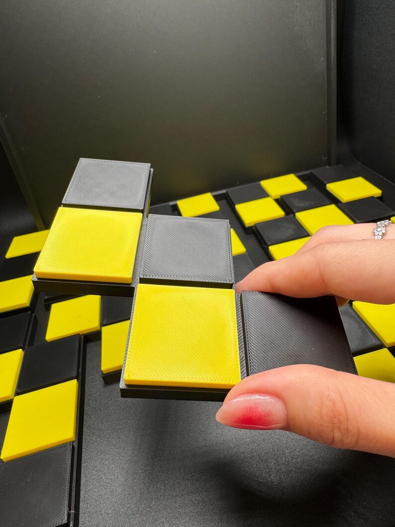 Antique Checkerboard Dissection Puzzle - 3D Printed Classic 1880s Style Brain Teaser Gift for Puzzle Lovers image 2