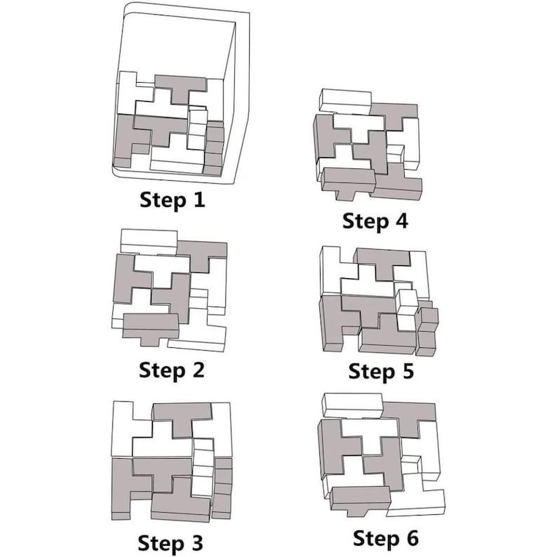 54 Piece Challenge Cube - High Quality 3D Printed Puzzle for All Ages, Fun & Difficult to Solve - Brain Teaser Game image 10