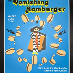 El rompecabezas de la hamburguesa desaparecida: rompecabezas vintage de ilusión óptica, impresión 3D de alta calidad, divertido y atractivo para todas las edades. imagen 1