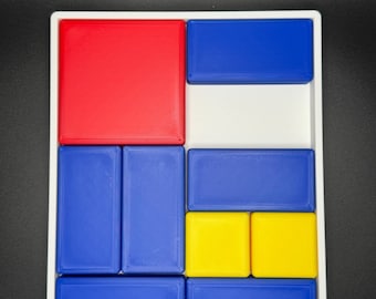 Dad's Puzzler - moderne recreatie van de jaren 1920 schuifpuzzel - grote 3D-geprinte puzzel van 20 x 24 cm, uitdaging schuifstuk, haal het rode vierkant eruit