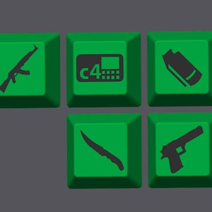 Handcrafted Counter Strike 2 or Global Offensive Keycap Set - Access Weapons Easily, Gamer Accessories, Custom Keycaps for Gaming Keyboard image 4