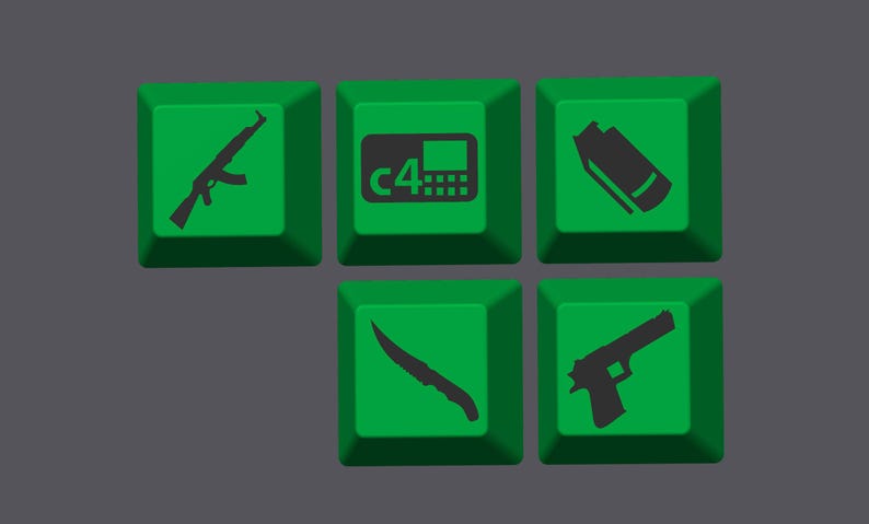 Handcrafted Counter Strike 2 or Global Offensive Keycap Set - Access Weapons Easily, Gamer Accessories, Custom Keycaps for Gaming Keyboard image 4