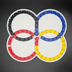 Hungarian Rings Quad Puzzle Game - Sliding Color – Devil’s Circles Marble Brain Teaser, Color Matching Logic Toy for Adults & Kids