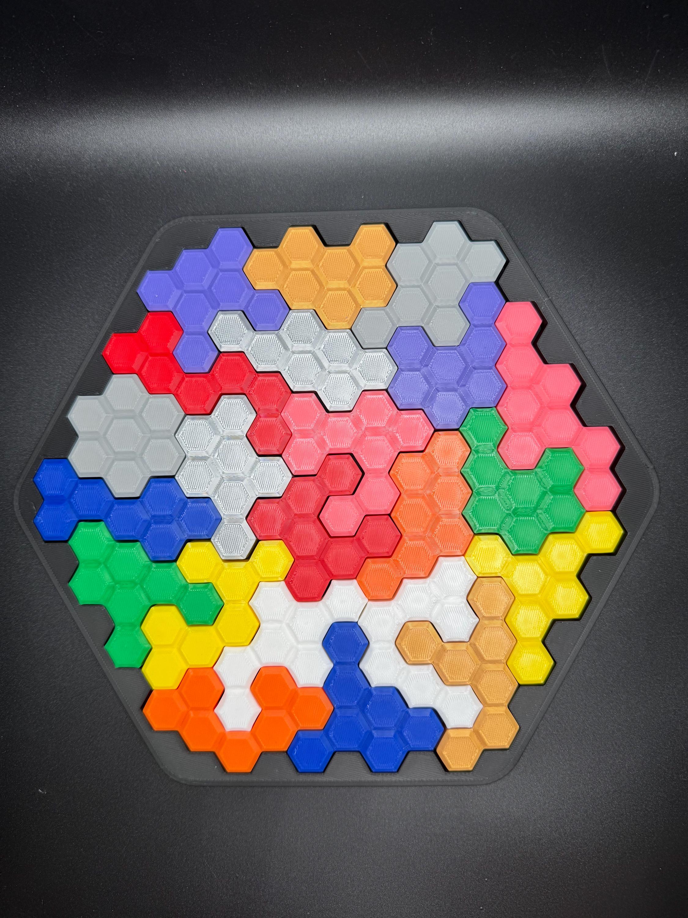 Hexagon Puzzle Brain Teaser - Difficult 3D Printed Puzzle, Brain Teaser ...