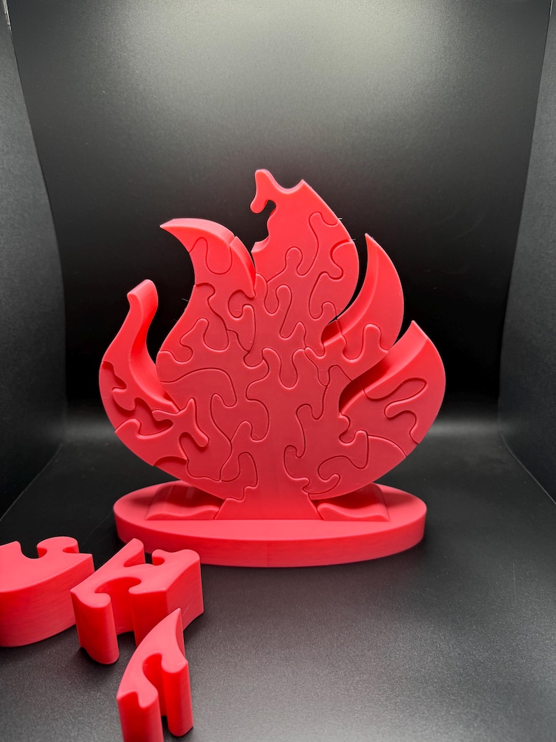 ¡16" o 41 cm de altura! Réplica del rompecabezas de Supervivientes de Fuego: regalo impreso en 3D de doble cara para amantes de los rompecabezas y fans de Supervivientes. imagen 2