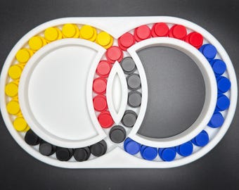 Hungarian Rings Puzzle Game - Sliding Color – Devil’s Circles Marble Brain Teaser, Color Matching Logic Toy for Adults & Kids