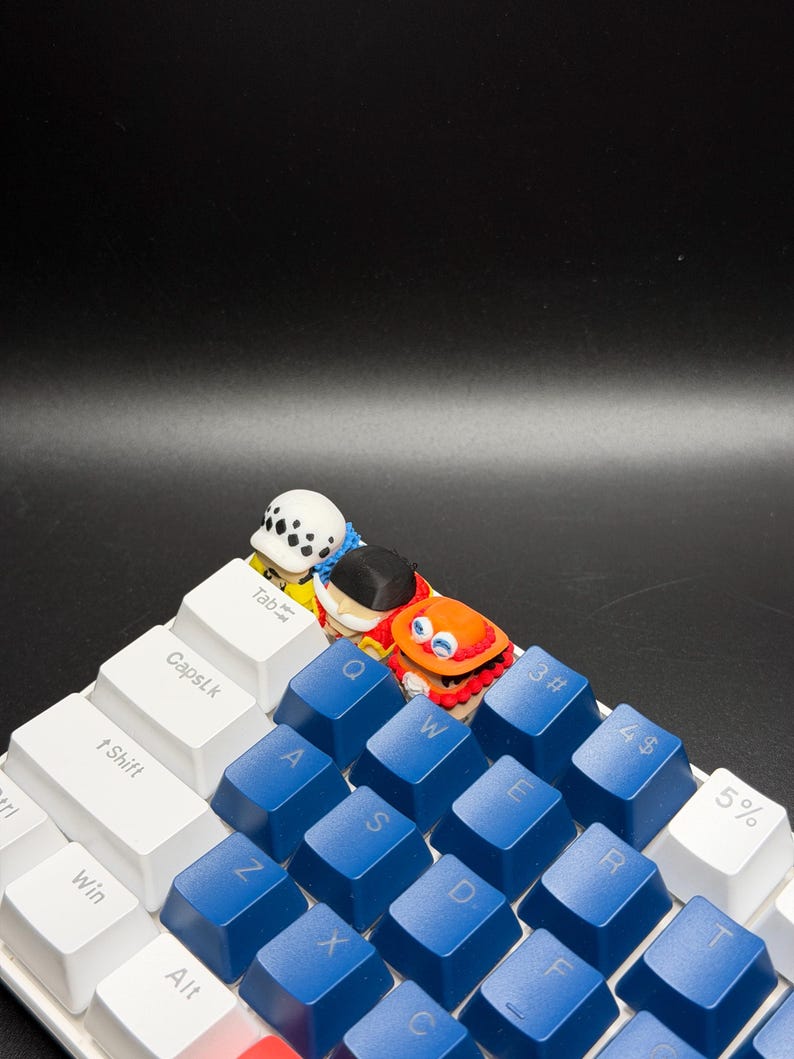 Handmade Anime Keycaps - Edward Newgate, Trafalgar Law, Portgas D. Ace for Cherry MX - Custom Artisan - Perfect Anime Fan Gift image 2