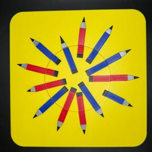Verdwijnende potloodpuzzel: 6 of 7 potloden? Magische schakelpuzzel, 3D-geprint leuk speelgoed voor alle leeftijden, boeiend en uniek klasspel afbeelding 1