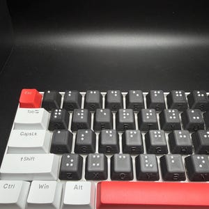 Braille Keyboard Key Cap Set Cherry MX - Artisan Handmade Accessibility Tool for the Visually Impaired - Great Gift - 2 Styles Available image 3