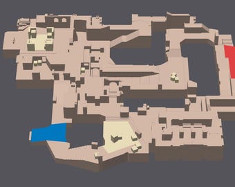 Counter Strike 2 & Counter Strike Global Offensive Mirage 3D-Karte Layout - Hochwertiger 3D-Druck, Perfektes Geschenk für Gamer, 10-Zoll-Größe!