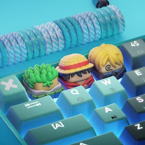 Handgefertigte Anime Tastenkappen - Monkey, Sanji für Cherry MX - Custom Artisan - Perfektes Anime Fan Geschenk
