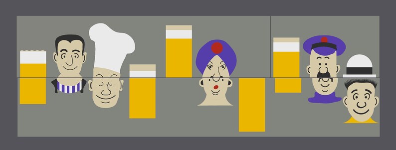 The Beer Glass Puzzle | Optical Illusion Dissection Puzzle | 3D Printed Retro Brain Teaser | Which Man Vanishes? image 2