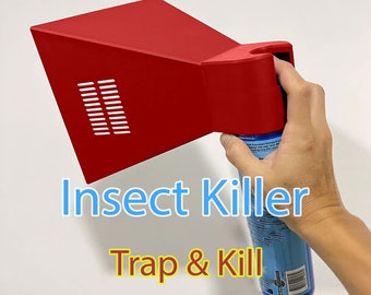 3D Printed Insect Trapper and Killer for Spray Can, Easy Attachment, No Mess, Fits 66mm Cans, Multiple Colors, High Quality