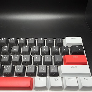 Braille Keyboard Key Cap Set Cherry MX - Artisan Handmade Accessibility Tool for the Visually Impaired - Great Gift - 2 Styles Available image 5