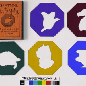 Konijnenpuzzel - Silhouettoscope, Question du Lapin, dubbelzijdige achthoeken, stapelbare leuke puzzel voor kinderen, perfect cadeau om te leren en spelen afbeelding 10