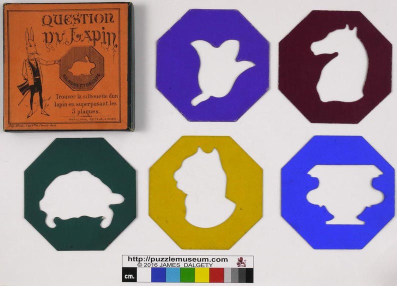 Konijnenpuzzel - Silhouettoscope, Question du Lapin, dubbelzijdige achthoeken, stapelbare leuke puzzel voor kinderen, perfect cadeau om te leren en spelen afbeelding 10