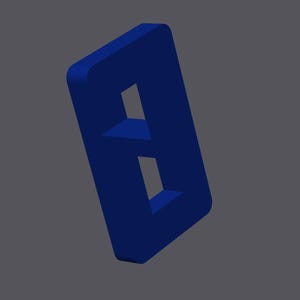 May include: A three-dimensional blue number eight, rendered in a bold, blocky style. The number is slightly tilted, giving it a dynamic feel.