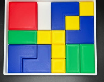 Verkeersopstoppingspuzzel - moderne recreatie van 1931 schuifpuzzel - grote 3D-puzzel 21 x 25 cm, uitdaging schuifstuk, haal het rode vierkant eruit