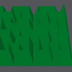 May include: A green 3D abstract wall sculpture with a geometric design. The sculpture is made of multiple layers of green material, creating a textured and dimensional effect.