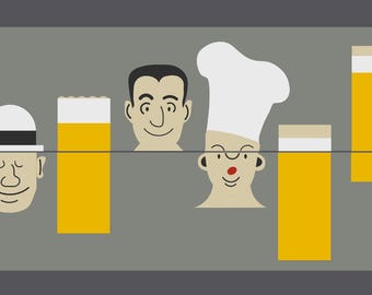 The Beer Glass Puzzle | Optical Illusion Dissection Puzzle | 3D Printed Retro Brain Teaser | Which Man Vanishes?