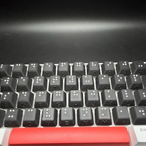 Braille Keyboard Key Cap Set Cherry MX - Artisan Handmade Accessibility Tool for the Visually Impaired - Great Gift - 2 Styles Available image 4