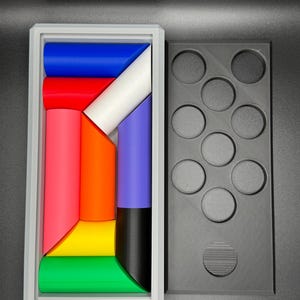 Lox in Box Puzzle - 8 & 9 Piece Variations | 330x160mm Challenging Brain Teaser | Fun 3D Printed Puzzle image 7