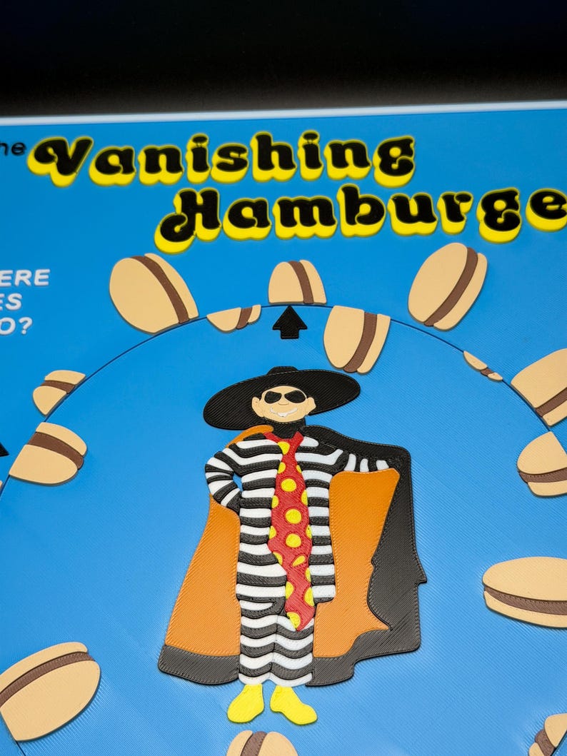 El rompecabezas de la hamburguesa desaparecida: rompecabezas vintage de ilusión óptica, impresión 3D de alta calidad, divertido y atractivo para todas las edades. imagen 8