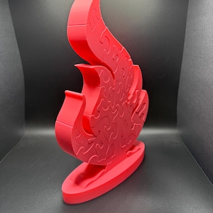 ¡16" o 41 cm de altura! Réplica del rompecabezas de Supervivientes de Fuego: regalo impreso en 3D de doble cara para amantes de los rompecabezas y fans de Supervivientes. imagen 3