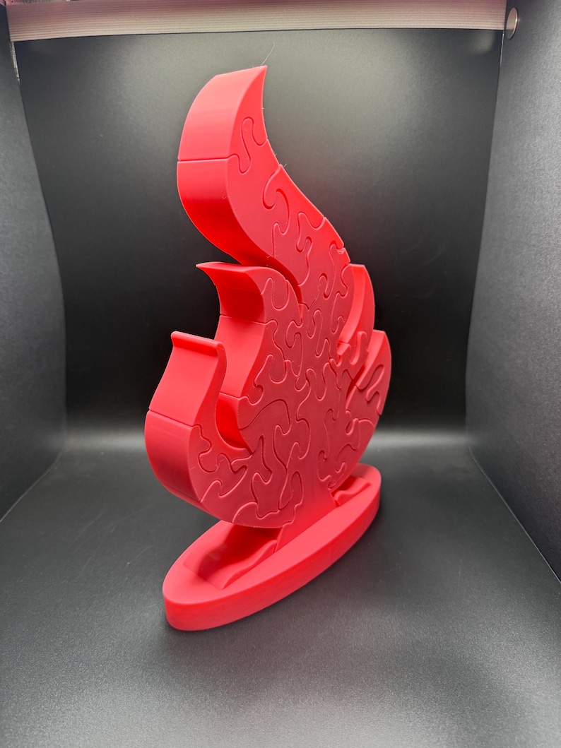 ¡16" o 41 cm de altura! Réplica del rompecabezas de Supervivientes de Fuego: regalo impreso en 3D de doble cara para amantes de los rompecabezas y fans de Supervivientes. imagen 3