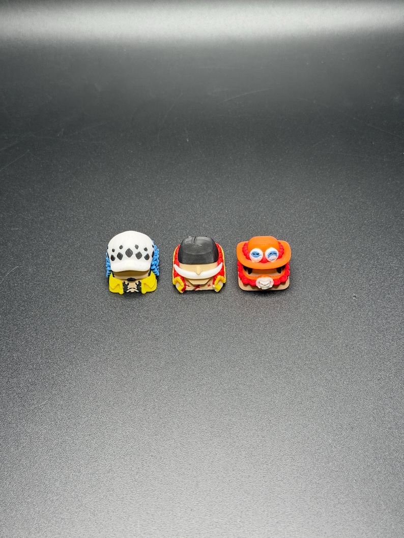 Handmade Anime Keycaps - Edward Newgate, Trafalgar Law, Portgas D. Ace for Cherry MX - Custom Artisan - Perfect Anime Fan Gift image 6