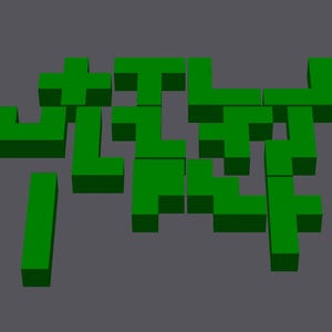 Puede incluir: Bloques de Tetris verdes dispuestos en un patr&oacute;n aleatorio. Los bloques son de pl&aacute;stico y de varios tama&ntilde;os y formas.