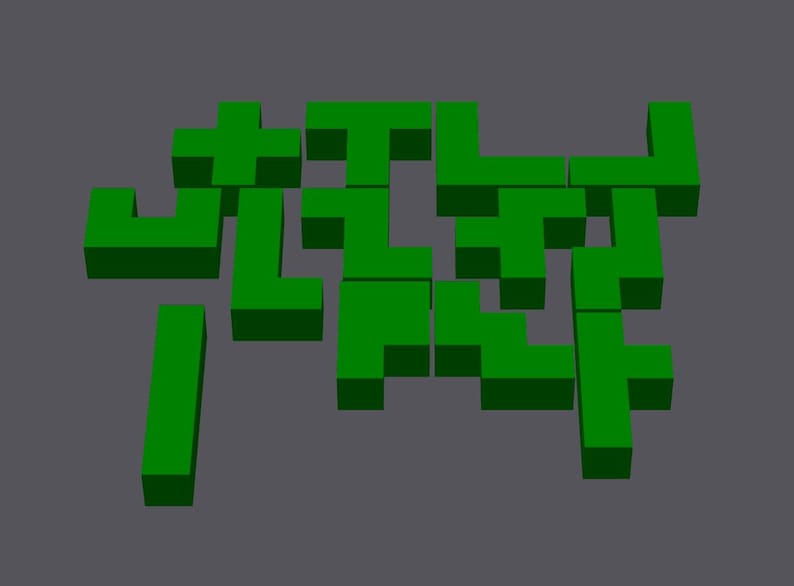 Puede incluir: Bloques de Tetris verdes dispuestos en un patr&oacute;n aleatorio. Los bloques son de pl&aacute;stico y de varios tama&ntilde;os y formas.
