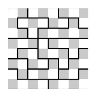 Puede incluir: Patr&oacute;n geom&eacute;trico abstracto con una cuadr&iacute;cula de cuadrados grises y blancos alternos. Gruesas l&iacute;neas negras intersectan los cuadrados, creando un dise&ntilde;o irregular e interconectado. El efecto general es una composici&oacute;n gr&aacute;fica moderna.