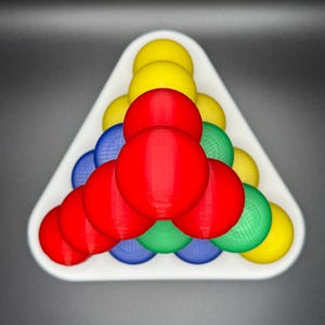 Tetraeder Puzzle - Fun 3D Mind Game, Stack Spheres to Create Pyramid, High Quality Large Size Brain Teaser image 2